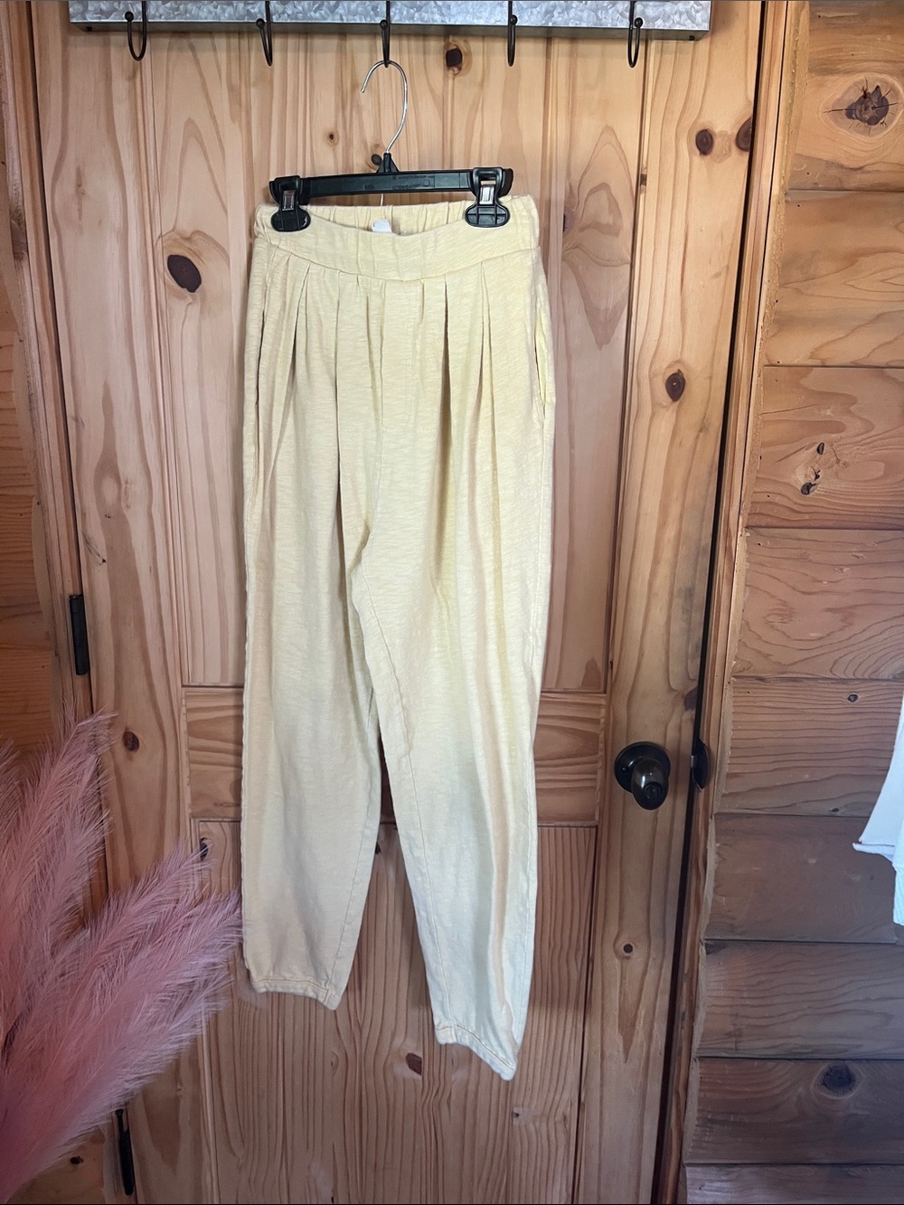 Free People Beach Pale Yellow Jogger Pants